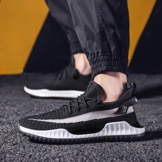 Giày Sneaker Nam Lưới Thoáng Khí (Trắng - Đen)