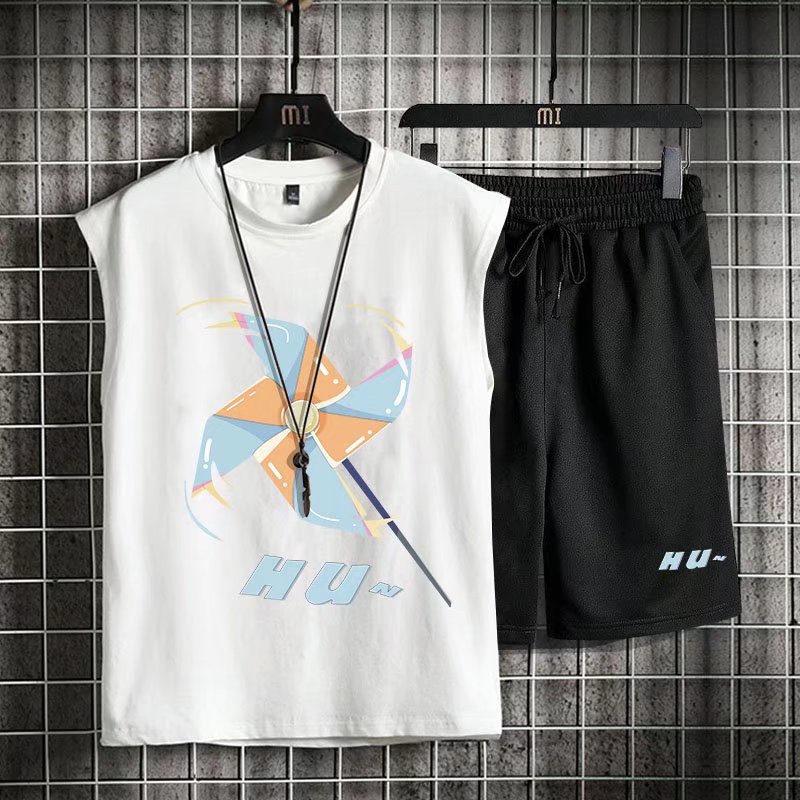 Set đồ thể thao sát nách phong cách Nhật Bản năng động cho nam M-8XL