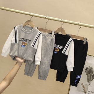 Bộ quần áo bóng rổ 2 món cổ tròn in họa tiết gấu dễ thương cho bé 0-5 tuổi
