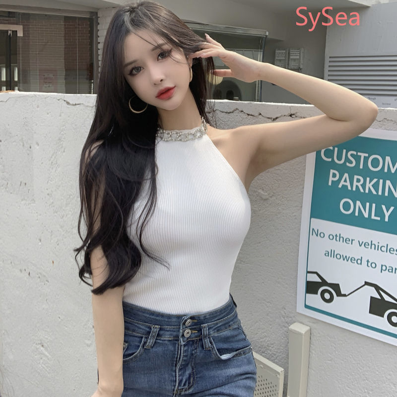 Áo dệt kim sát nách dáng ôm quyến rũ cho nữ mùa hè