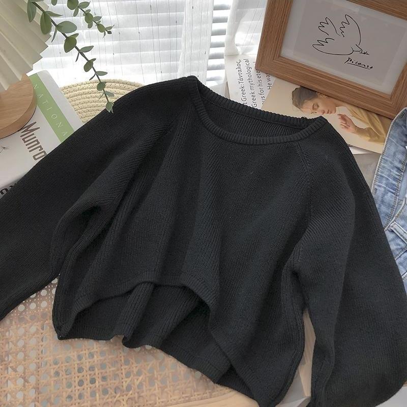 Áo Len Tay Dài Cổ Tròn Phong Cách Hàn Quốc Thời Trang Cho Nữ