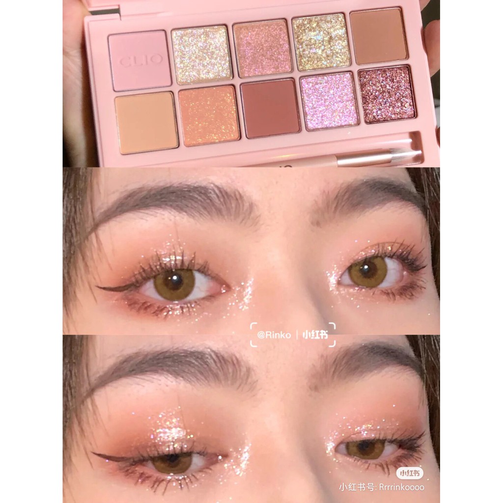 Phấn mắt CLIO STREET PASTEL 8 ô bảng màu mắt nhũ lấp lánh lì mịn bộ trang điểm chính hãng PM chumia