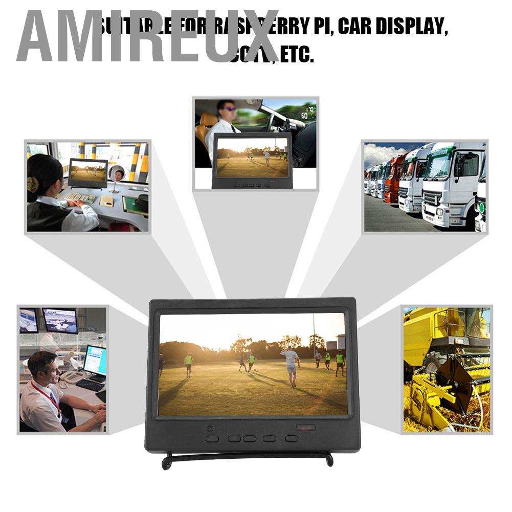 Màn hình đa năng xách tay 7 inch 1024x600 điều khiển từ xa không dây hỗ trợ HDMI / VGA / AV có giá đỡ tiện lợi