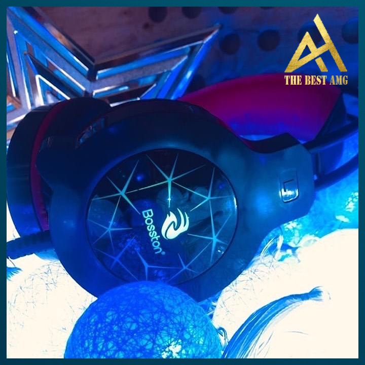 Tai Nghe Headphone Gaming Đèn LED 7 Màu Có Mic BOSSTON HS-09 Tai Nghe Nhạc Máy Vi Tính PC Laptop Chuyên Game Có Dây