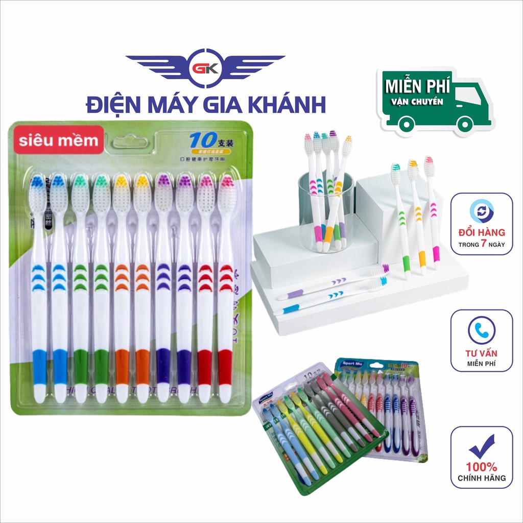 SET 10 Bàn Chải Đánh Răng Chuyên Dụng Cho Người Lớn