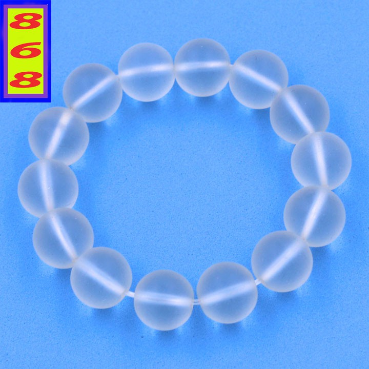 Vòng chuỗi tay Đá Tự Nhiên Trắng Mờ 8 ly, 10 ly, 12 ly, 14 ly - Hợp mệnh Kim, mệnh Thủy - Mang lại may mắn, bình an