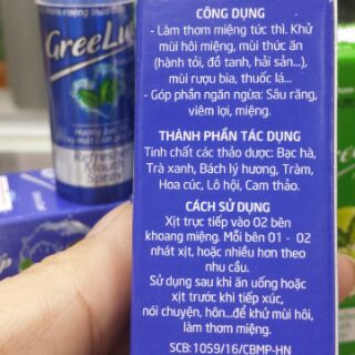 GREELUX- XỊT THƠM MIỆNG THẢO DƯỢC