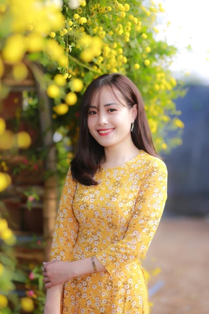 ÁO DÀI Cách Tân hoa cúc họa mi,chất voan lụa,siêu xinh.Siêu tôn  dáng ,tôn da.