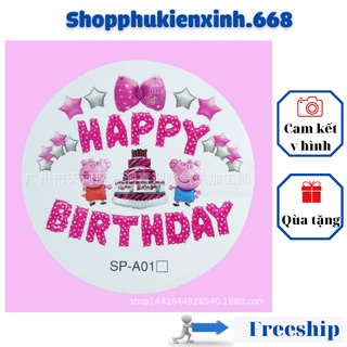 [ Mã SHOPABC2 Giảm 10K ] Sét Bóng Trang Trí Sinh Nhật Cho Bé Gái Heo Peppa Đầy Đủ Phụ Kiện