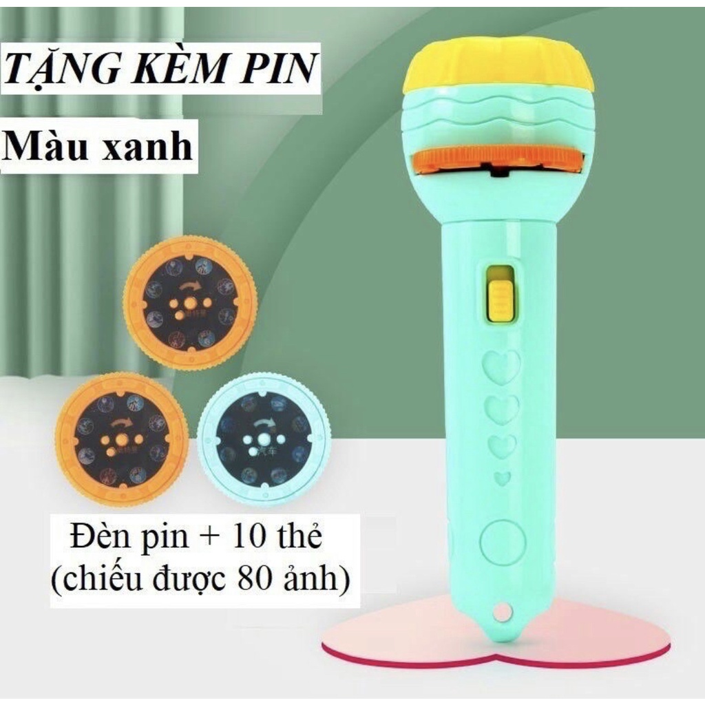 Đồ chơi đèn pin chiếu hình cho bé, bộ 80 hình sắc nét