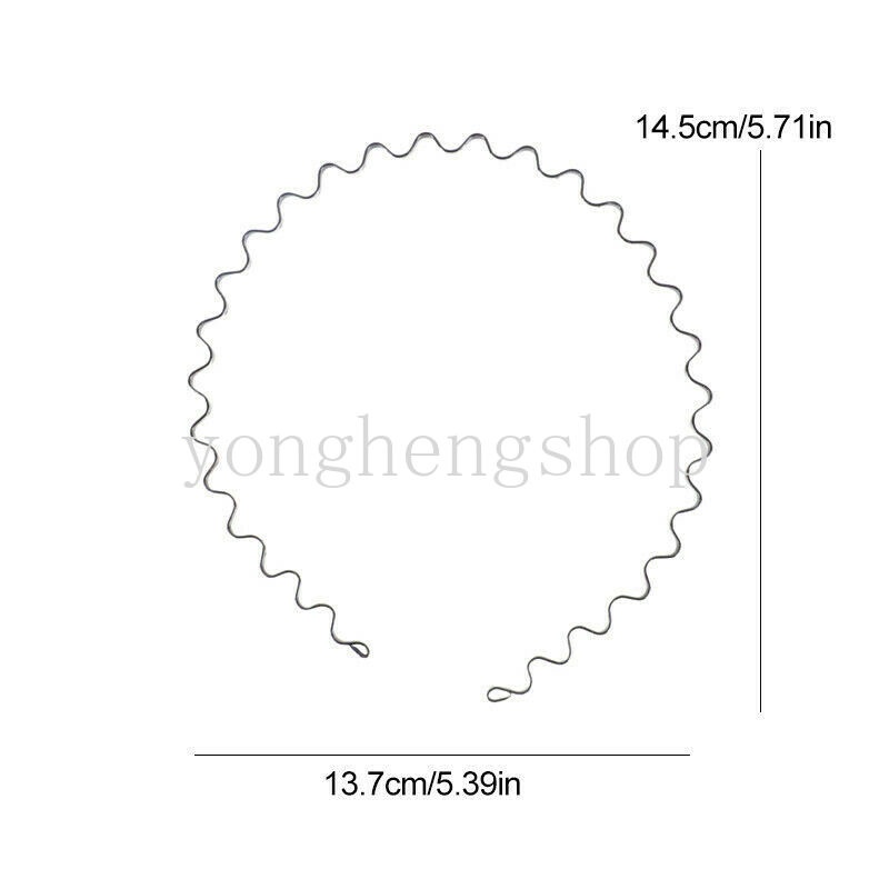 Băng đô cài tóc kiểu dáng lượn sóng màu đen thời trang cho nam và nữ