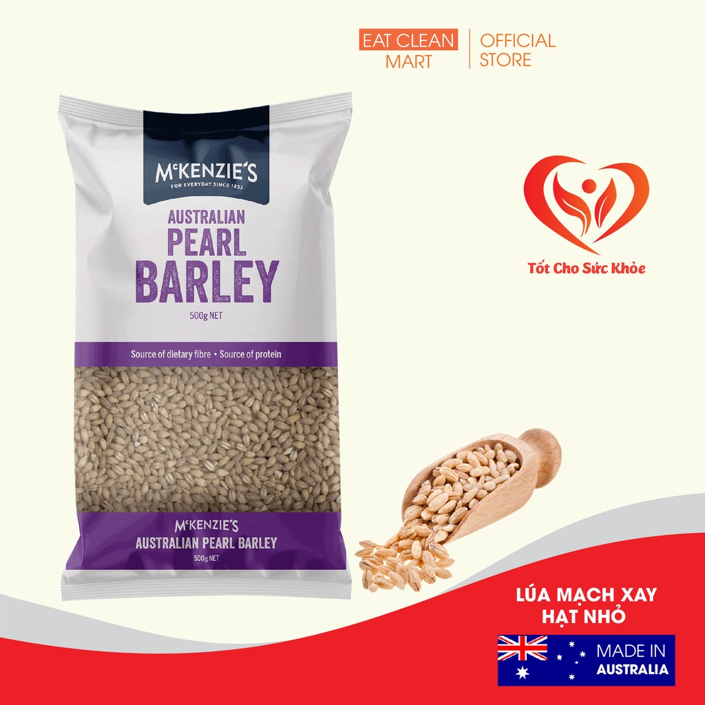 Lúa Mạch Xay Hạt Nhỏ Nhập Khẩu Úc McKenzie's - Pearl Barley - Túi 500g
