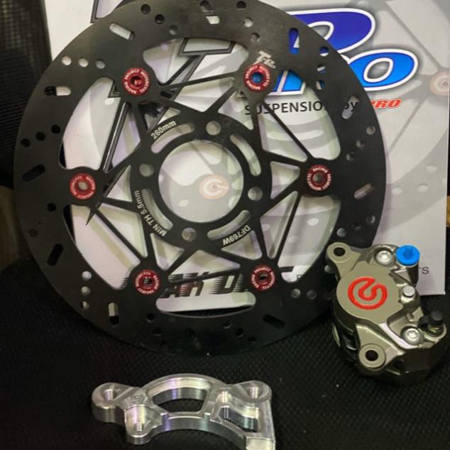 COMBO Bộ đĩa Tpro 260MM+heo thắng đầu Brembo + pass nhôm exiter135 (3 IN 1)_Dochoixemaynhapkhau