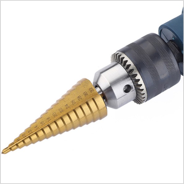 Bộ 3 mũi khoan bước phủ titan siêu cứng,đường kính 4-32mm - Khoan được nhiều cỡ lỗ trong 1 mũi khoan | Mezoha