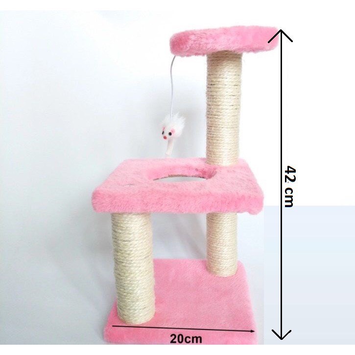 Trụ cào móng , nhà cây , đồ chơi 2 tầng cho mèo