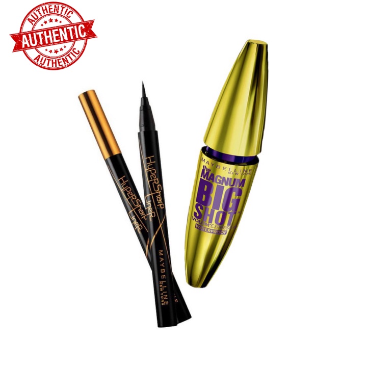 [Mã giảm giá tích lũy] Combo Maybelline Masscara Dày Mi + Kẻ Mắt Nước Nét Mảnh