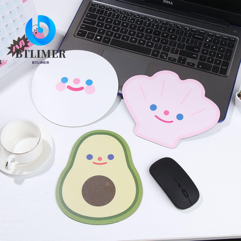 BTLIMER Miếng Lót Chuột Chống Trượt Nhiều Màu Sắc Họa Tiết Trái Bơ Hoạt Hình Dễ Thương