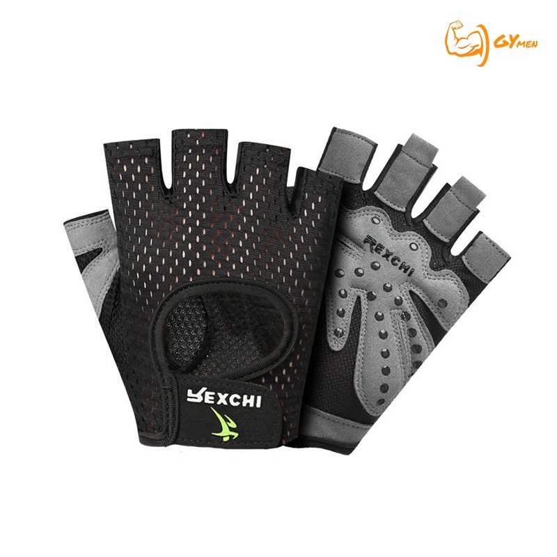 [GYMen]  Găng Tay Thể Thao Nửa Ngón Chống Trượt Chống Mài Mòn Dành Cho Nam
