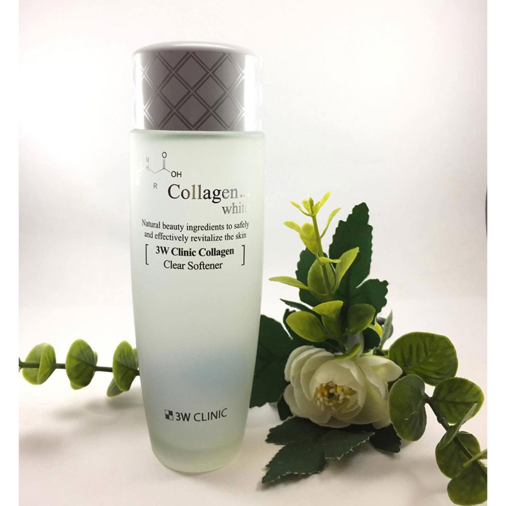 Nước hoa hồng dưỡng trắng, tái tạo da 3W Clinic Collagen White Clear Softener 150ml (Trắng)