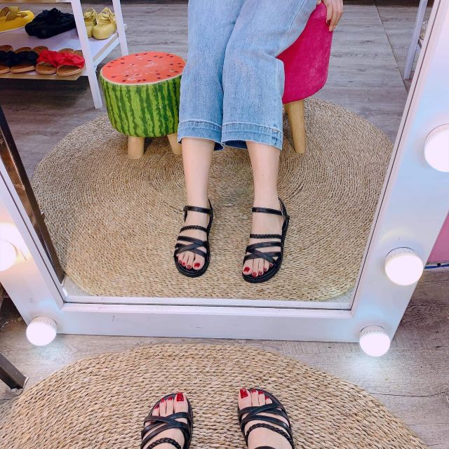 Dép Sandal quai hậu đi học mùa hè size 35,36,37,38,39 [Ảnh Thật]