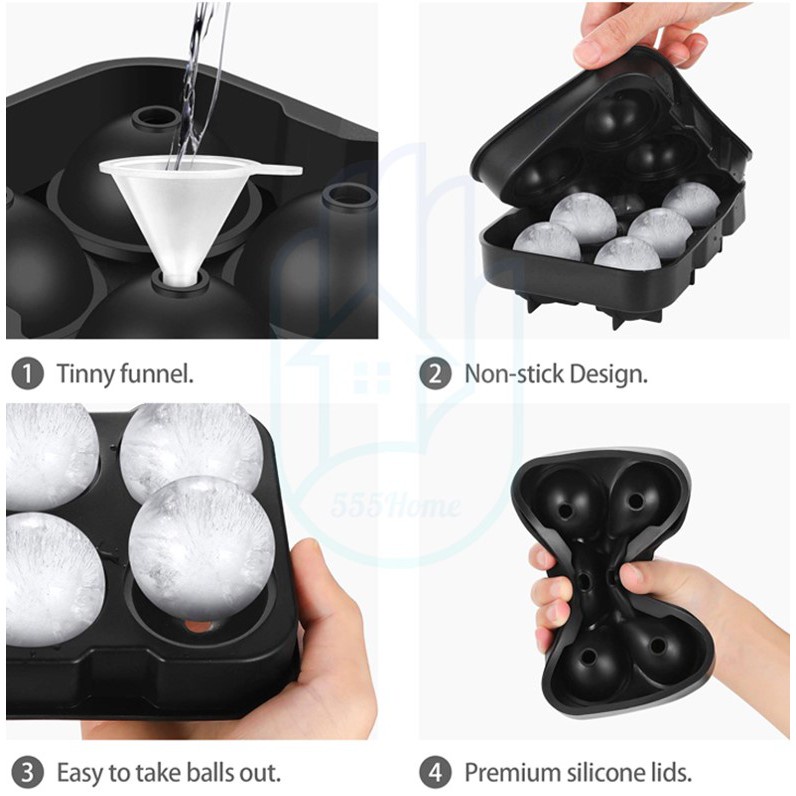 Khay Silicone Làm Đá Viên Hình Khối Kim Cương Lục Giác