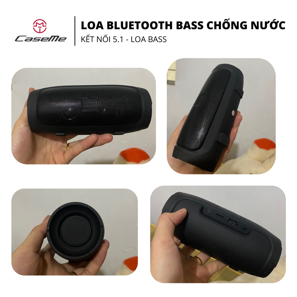 Loa bluetooth không dây nghe nhạc Caseme Charge 3 - Loa bluetooth mini nhỏ gọn dùng usb thẻ nhớ âm trong bass mạnh