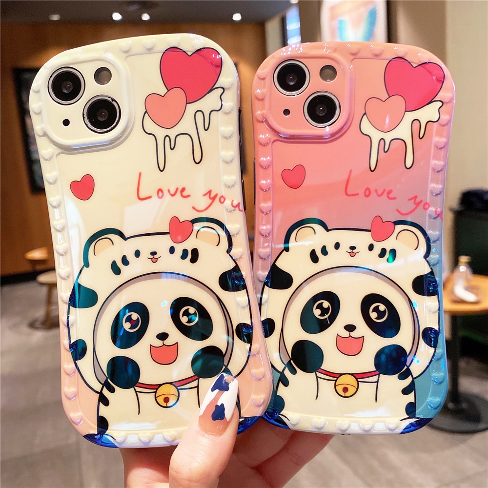 Ốp Điện Thoại TPU Dẻo Họa Tiết Gấu Trúc Đội Nón Dễ Thương Cho iPhone 13 12 11 Pro Max 12Pro 13Pro X XR XS Max 7 8 Plus
