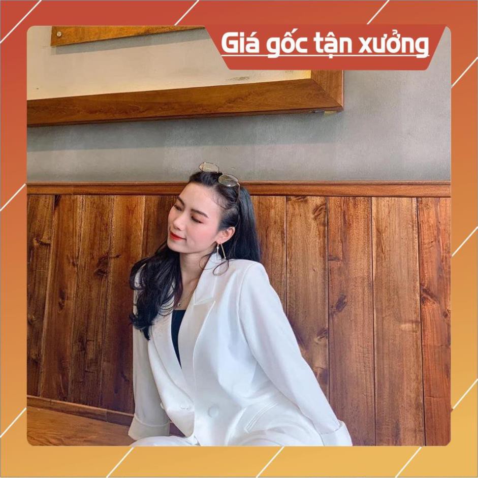 ÁO BLAZER - ÁO VEST DÁNG SUÔNG CÚC BỌC ĐEN TRẮNG💕💕 | BigBuy360 - bigbuy360.vn