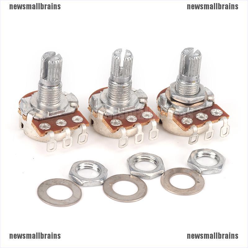 Newsmallbrains 3 pcs A250k Guitar Potentiometer Split Shaft Pots Audio Tone Switch Control NSB