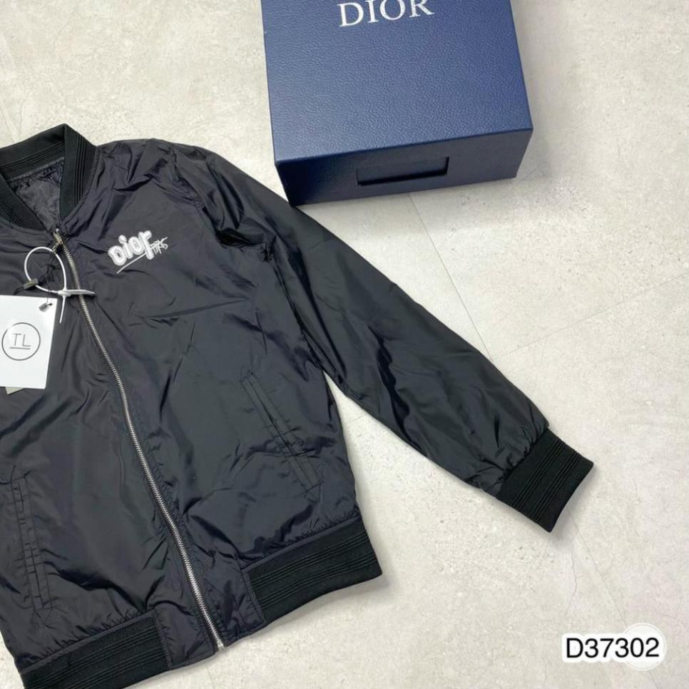 Áo khoác gió bomber nam dior 2 mặt chữ thêu Cao Cấp - Áo khoác dior 2 mặt cho nam