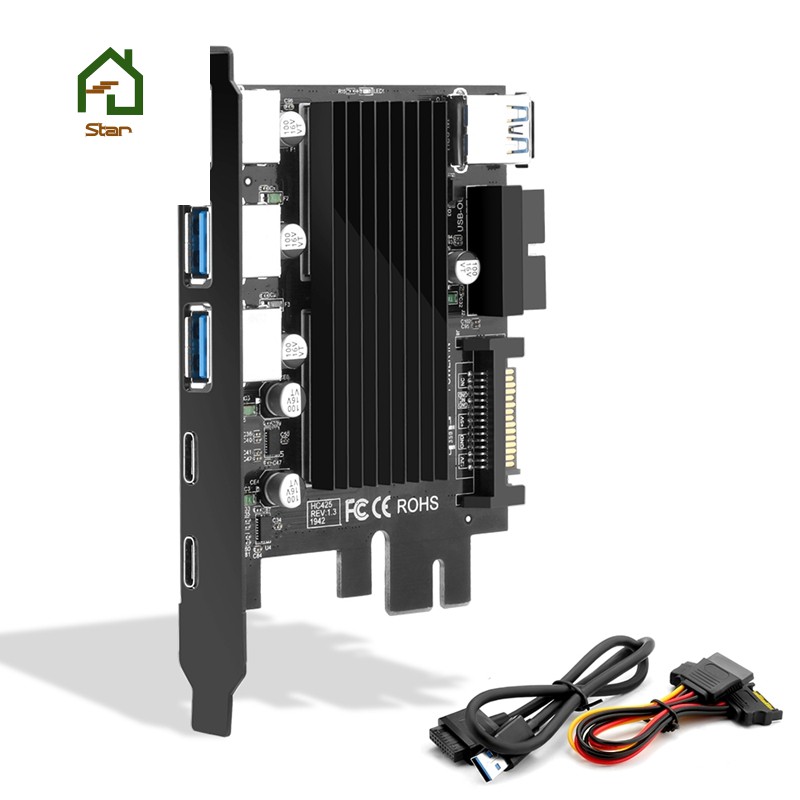 SATA Dây Cáp Mở Rộng Usb 3.0 Type C Pci-E 5 Cổng 19pin