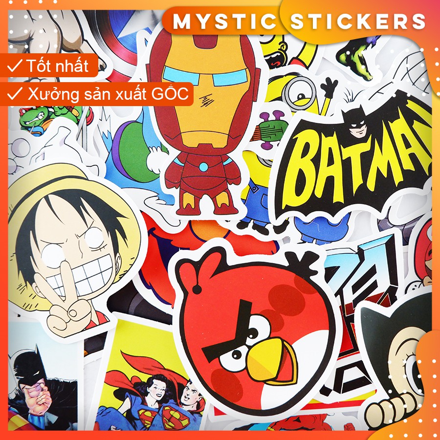 [SET TỔNG HỢP #8] 100 Sticker chống nước/ trang trí, set mix ,dán xe laptop mũ bảo hiểm vali...