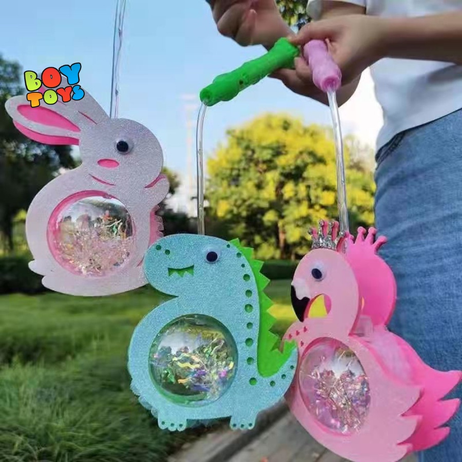 Đồ chơi đèn lồng phát sáng hình con vật, hình búp bê đáng yêu, đèn lồng trung thu có đèn 3 chế độ nháy cho bé