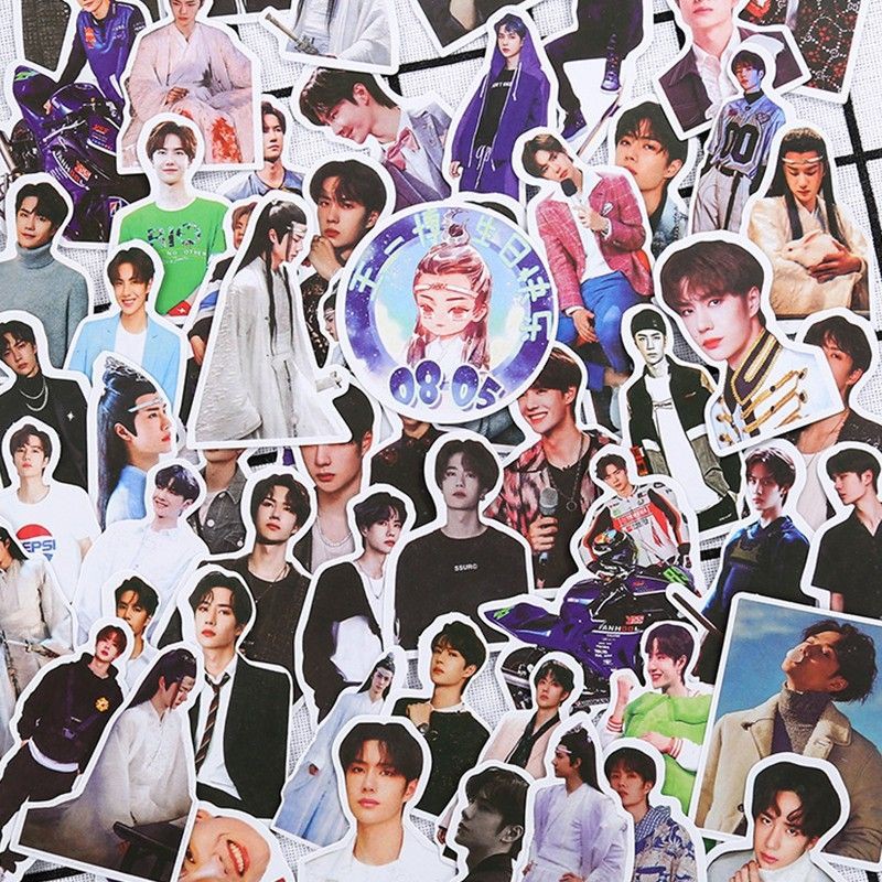 Set sticker Vương Nhất Bác Tiêu Chiến bộ hình dán trang trí Bác Quân Nhất Tiêu BJYX V24