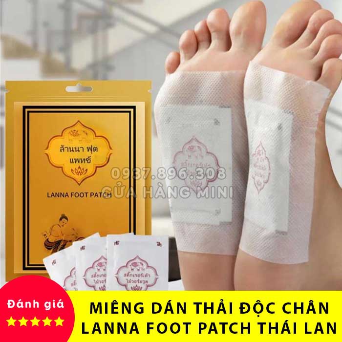 Combo 10 Miếng Dán Thải Độc Chân Lanna Foot Patch Thái Lan