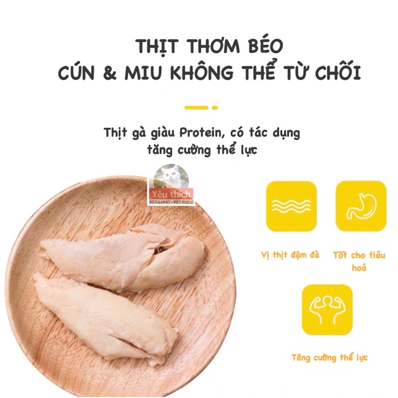 ỨC GÀ HẤP sữa dê ăn liền Genki cho chó mèo 40g