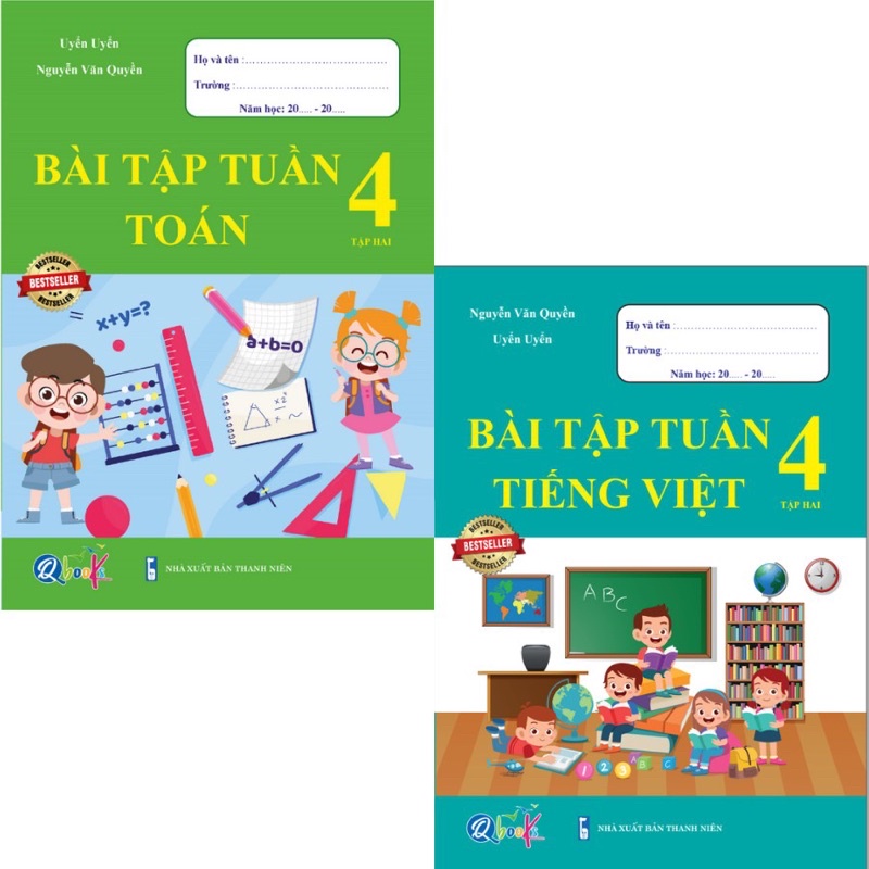 Sách - (Combo 2 cuốn) Bài Tập Tuần Toán Và Tiếng Việt 4 (Tập 2)