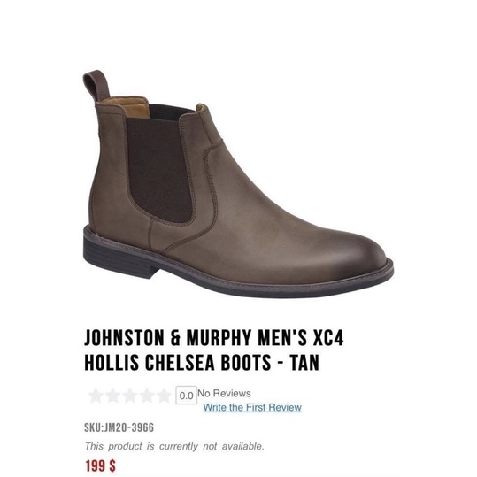 giày Chelsea boots johnston &amp; murphy