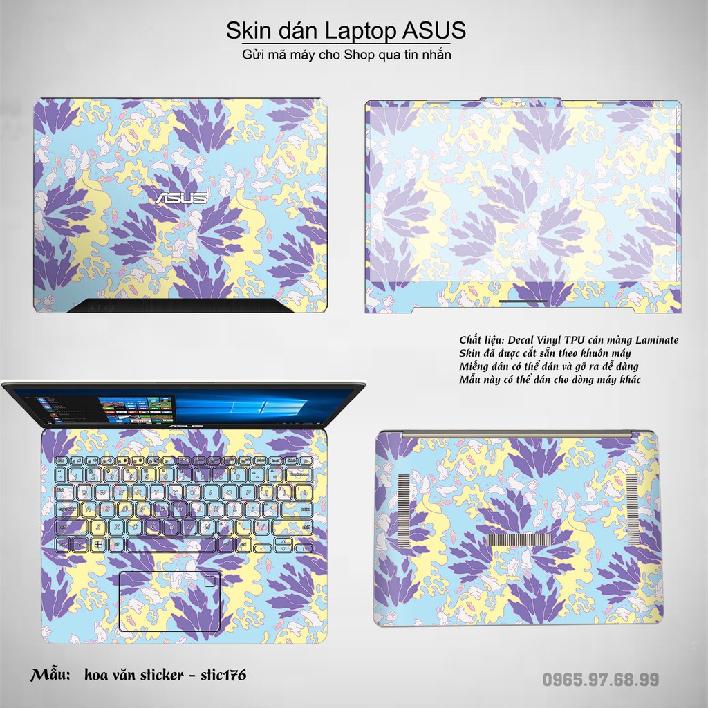 Skin dán Laptop Asus in hình Hoa văn sticker _nhiều mẫu 29 (inbox mã máy cho Shop)