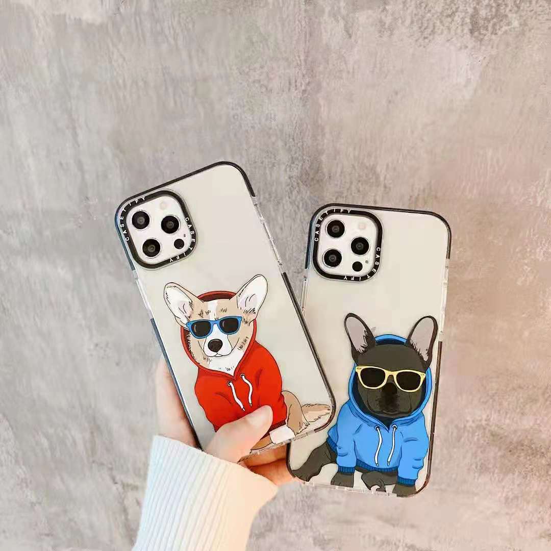 Ốp Lưng In Hình Chó Corgi & Bulldog Cho Iphone 12 / 11 Pro Max X Xs Max Xr Se2 7 8 Plus