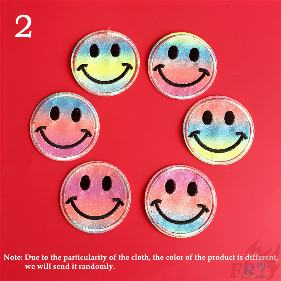 ☸ Fashion Brand：Colorful Smiley World - Expression Patch ☸ 1Pc Smile Face Diy Sew On Iron On Patch