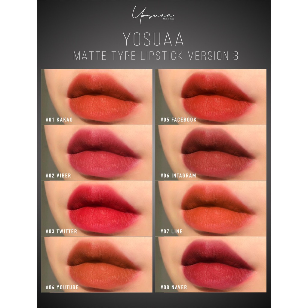 Son Thỏi Yosuaa Matte Type Lipstick Version3