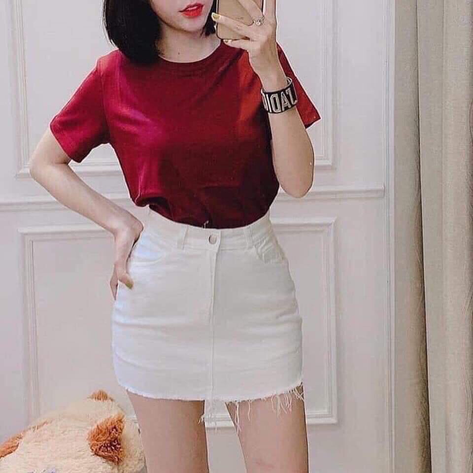 chân váy kaki trơn kèm lót trong cực xinh , chất kaki dày dặn co giãn