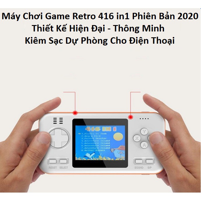 Máy Chơi Game Huyền Thoại 2in1 - Game Tuổi Thơ Với 416 Game Trong 1 - Kiêm Sạc Dự Phòng 8000mah - Vui Vẻ Cả Ngày