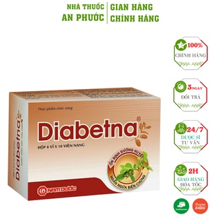Viên uống DIABETNA ⚡ CAM KẾT CHÍNH HÃNG ⚡ Hỗ Trợ Ổn Định Đường Huyết Ngăn Ngừa Tiểu Đường (40 Viên)