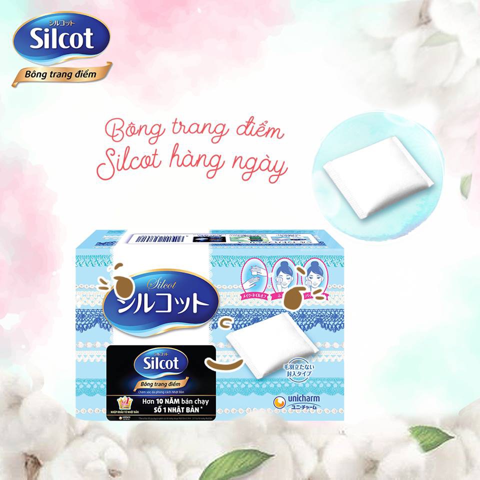 Bông Tẩy Trang Unicharm Silcot 82 Pads