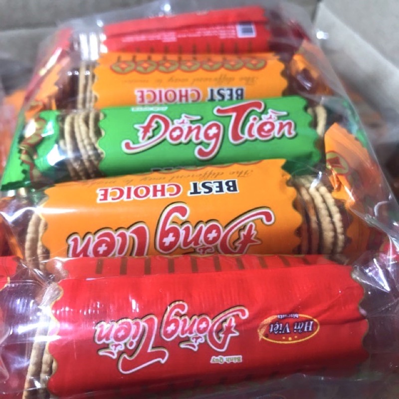 Bánh quy đồng tiền Tuntun store vừa ngon vừa rẻ,đồ ăn vặt bánh quy giòn 1 bịch gồm 10 gói nhỏ hà nội