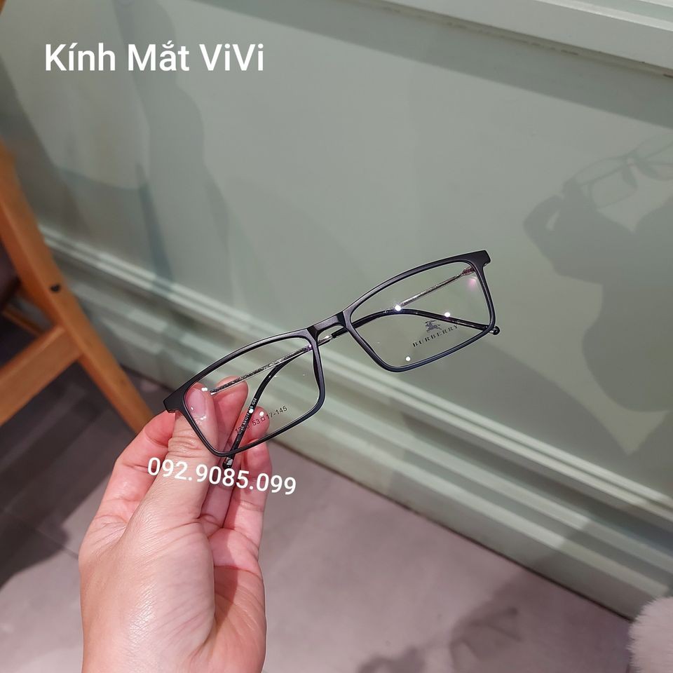 Gọng kính cận nam nữ dáng vuông thanh mảnh V1220 chất liệu kim loại kết hợp nhựa, nhận cắt cận viễn loạn Kính mắt ViVi