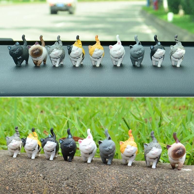 Bé mèo mô hình đáng yêu đi dạo | Tiểu cảnh mèo để bàn mini nhé