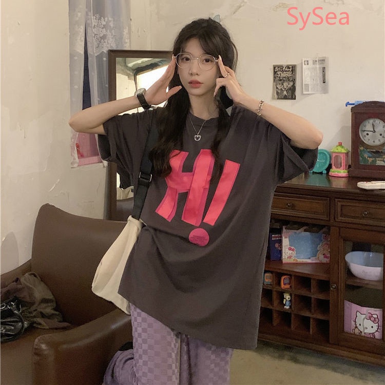 Áo Thun In Chữ Thời Trang Mùa Hè Hàn Quốc Dành Cho Nữ